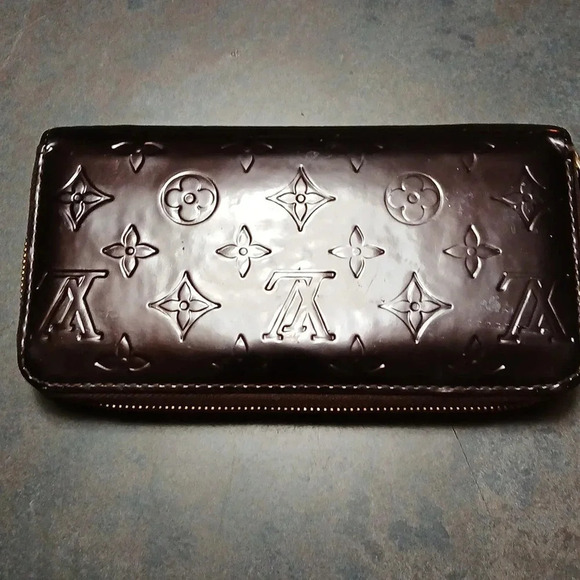 AUTHENTIC LOUIS VUITTON RED WINE COLORED WALLET lllq - Picture 2 of 16